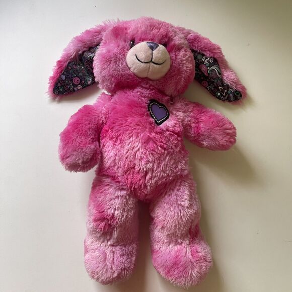 Build a Bear Hot Pink Heart Bunny Rabbit 16" BABW Plush Toy Best Friends Forever - Picture 2 of 9